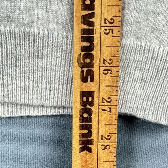 Boden Tunic Sweater Womens 8 Light Heather Gray Cashmere Soft V Neck LS Pullover - Picture 6 of 11